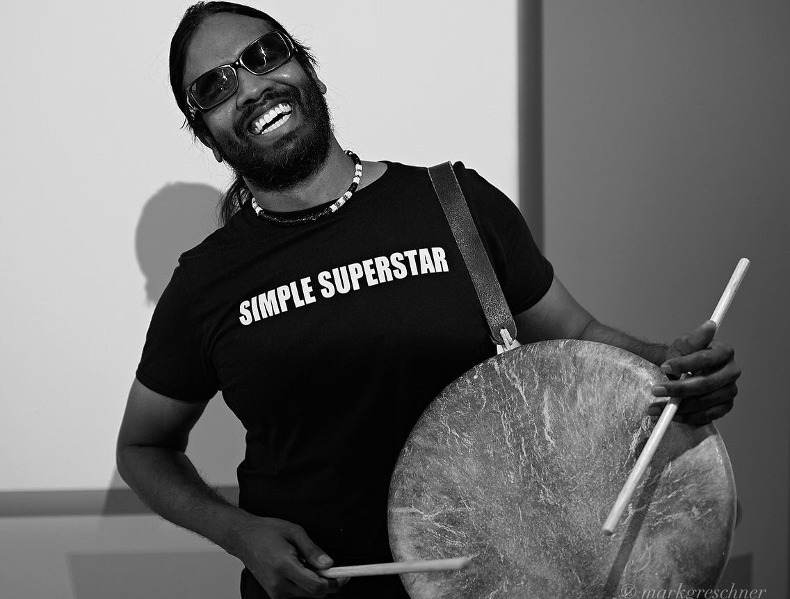 wilburworldwide's tweet photo. The very first sound I heard was the beat of my mother’s heart! That beautiful rhythm of love will keep resounding even though for a short time we must be apart! ❤️ (Photo for the Sask Arts Board by Mark Drescher) #parai #firstclassbeats #simplesuperstar https://t.co/Io7fGjzvbQ
