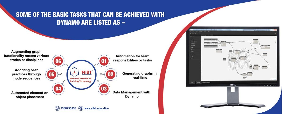 NIBTEducation's tweet photo. Some of the basic tasks that can be achieved with Dynamo are listed as –
Visit Us : https://t.co/QHoWdbQY7f
Call Us : 7350255855

#nibt #bim #revit #architecture #structure #mep #Dynamo #architects #bimmanagers #elearningcourses #virtualclassroomtraining #BIMTraining https://t.co/sxUDcgceNK