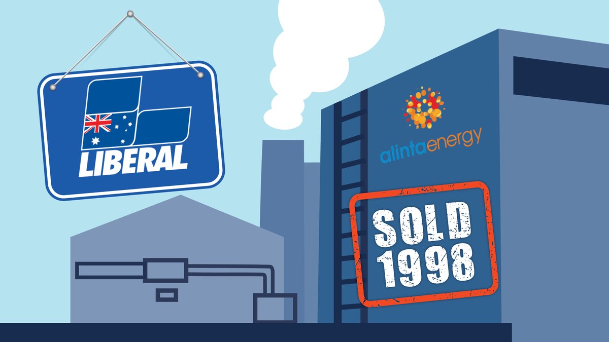 UseYourPowerWA's tweet image. The Liberals have a track record of privatising public assets including Alinta, which they sold in 1998. We can't trust them when it comes to privatisation. #wapol