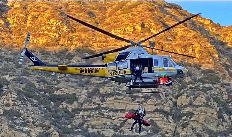 LACoFireAirOps (@lacofireairops) on Twitter photo HOIST RESCUE 2/18/21 COPT12 Paramedic helicopter assisted in the rescue of an injured motorist who ended up over the side of Malibu Canyon Road. The patient was airlifted to an area trauma center. (Photo courtesy <a href="/MalibuSAR/">Malibu Search Rescue</a>) With <a href="/LACoFD/">LACoFD</a> <a href="/MalibuSAR/">Malibu Search Rescue</a> <a href="/CHPWestValley/">CHP - West Valley</a> <a href="/McCormick_EMS/">McCormick Ambulance</a> HOIST RESCUE 2/18/21 COPT12 Paramedic helicopter assisted in the rescue of an injured motorist who ended up over the side of Malibu Canyon Road. The patient was airlifted to an area trauma center. (Photo courtesy <a href="/MalibuSAR/">Malibu Search Rescue</a>) With <a href="/LACoFD/">LACoFD</a> <a href="/MalibuSAR/">Malibu Search Rescue</a> <a href="/CHPWestValley/">CHP - West Valley</a> <a href="/McCormick_EMS/">McCormick Ambulance</a>