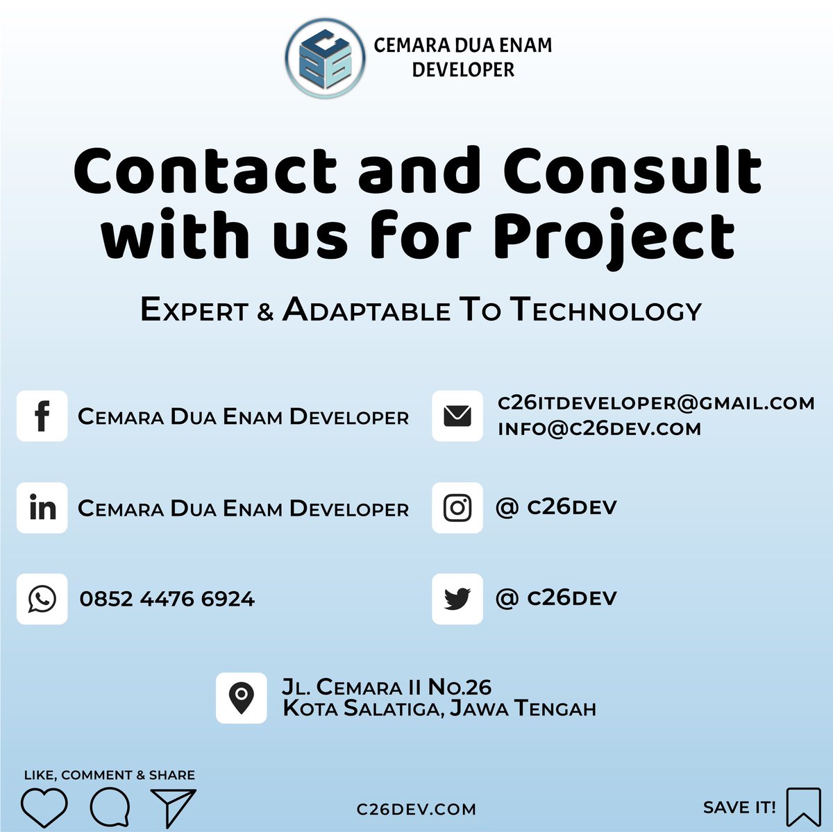 c26dev's tweet photo. #ITDeveloper #WebDeveloper #startup #MobileDeveloper #WebDesign #MobileDesign #AndroidBased #SocialMediaManagement #GraphicDesign #jasaweb #jasawebsite #jasabikinweb #jasabikinwebsite #webdevelopment #startup #desaingrafis #itsolution #hosting #vps #vpshosting https://t.co/mAFc0o1BhJ