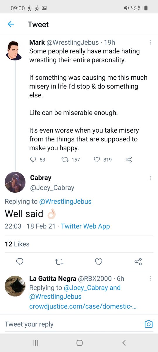Joe Cabray the OTT owner endorsing that tweet encapsulates perfectly why "just enjoy the Wrestling and shut up" is so dangerous and toxic. (1/n)  https://twitter.com/GlobalForceGold/status/1362685582552530944