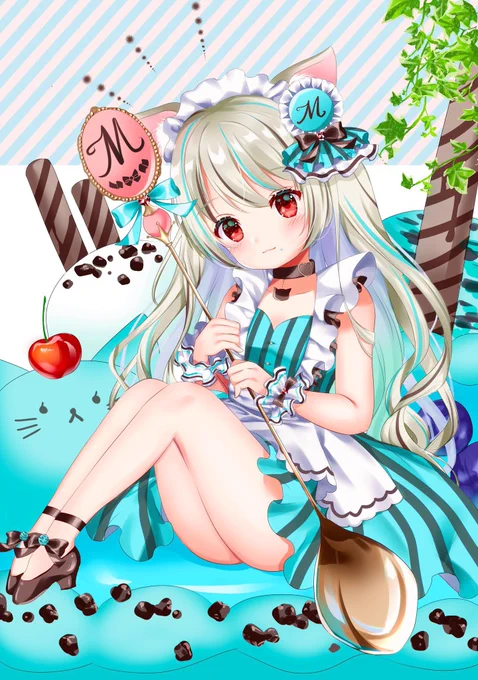 #チョコミントの日  らしいのでチョコミントなにゃんこをぺたり??? ?? 