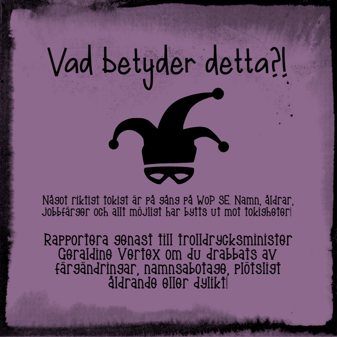worldofpotterSE's tweet photo. (Trolldrycksminister? Trolldomsminister ska det väl vara? Nu blir jag orolig, har tokigheterna spritt sig till våra sociala medier?! Hjälp! /Mr Banana) https://t.co/u1MvQRVcpw