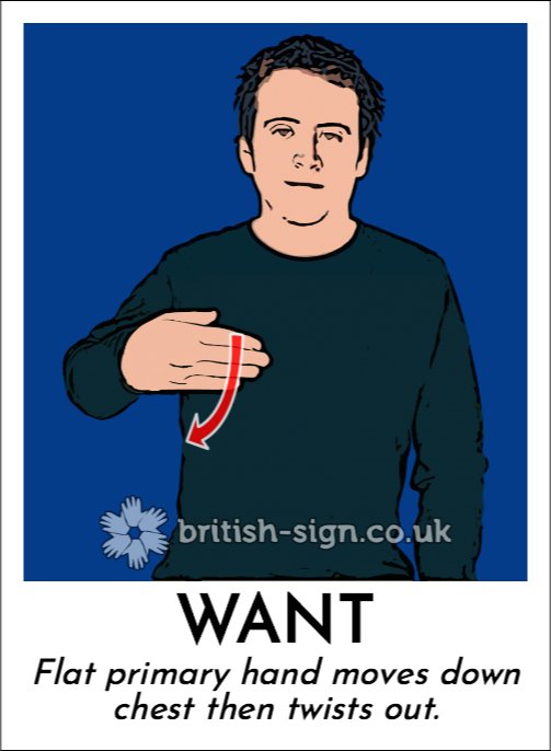 Today's #BritishSignLanguage sign is: WANT - #BSL - learn sign language online at british-sign.co.uk