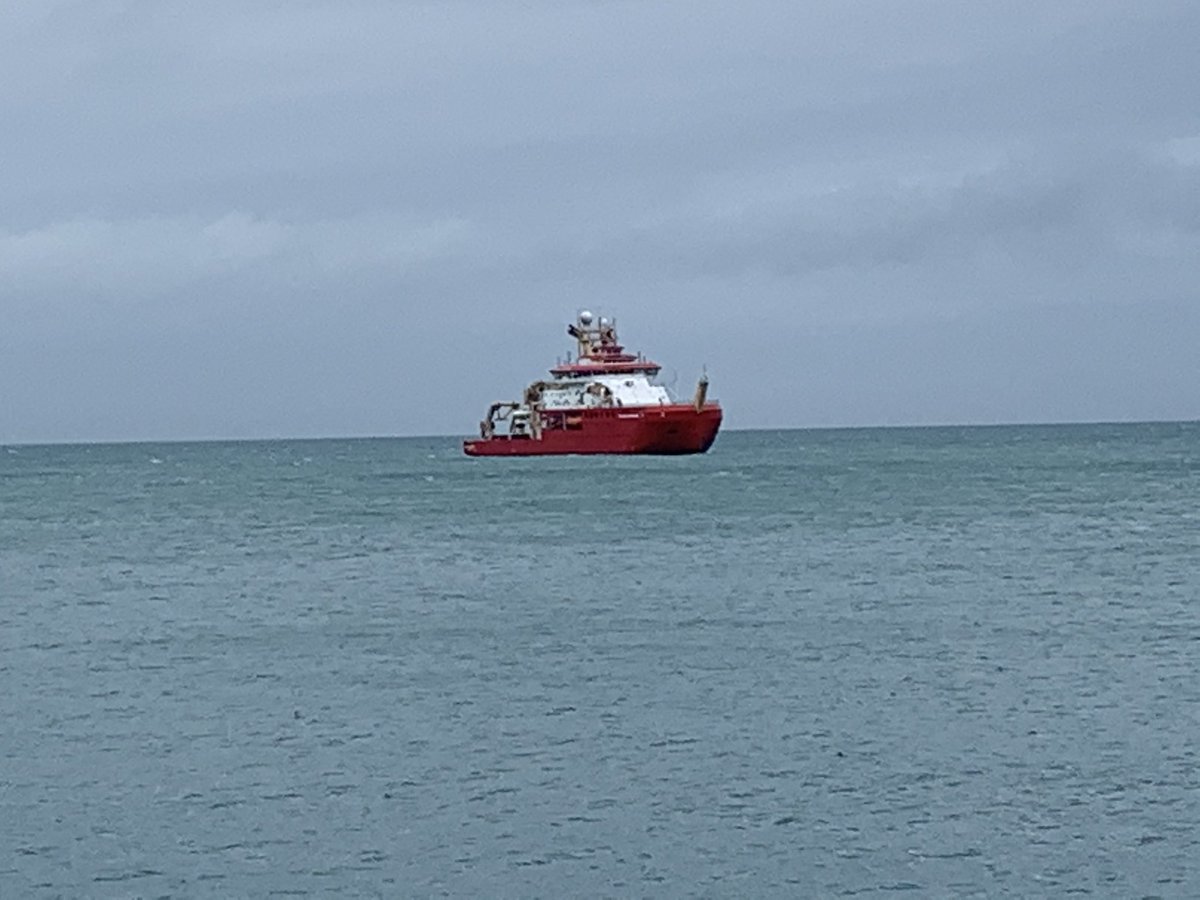 What a great start to the day - welcome to Jersey RRS Sir David Attenborough! She’s here to carry out some manoeuvres along the north coast. #Jersey #SirDavidAttenborough