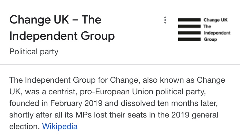 Change UK, or as I like to call them, the CUK’s, the 21stC political equivalent of BETAMAX, styled themselves as ‘centrists’ but positioned themselves as far away from the median voter as was practically possible. You wont believe what happened next!
