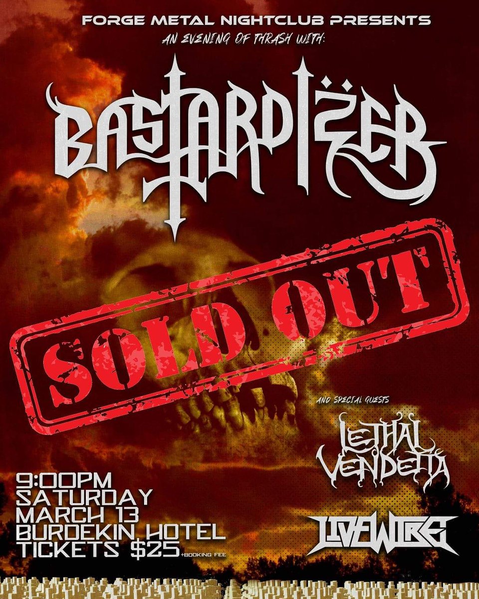 lethalvendetta1's tweet image. This is awesome! Thanks for supporting the live music scene and the promoters and venues putting on gigs like this one.

See you at Forge Metal Nightclub Presents: Bastardizer, Lethal Vendetta &amp;amp; Livewire // Sydney