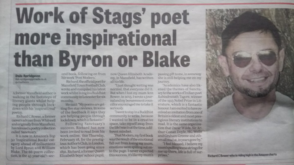 This is some headline!

Also, thank you to everyone at last nights <a href="/AuthorsClub/">Authors' Club</a> event for welcoming me, and for a great evening :)

#sanctuary @soulfulgroup #LordByron #WilliamBlake <a href="/mansfieldtownfc/">Mansfield Town FC</a> <a href="/ChadNews/">Mansfield Chad</a>