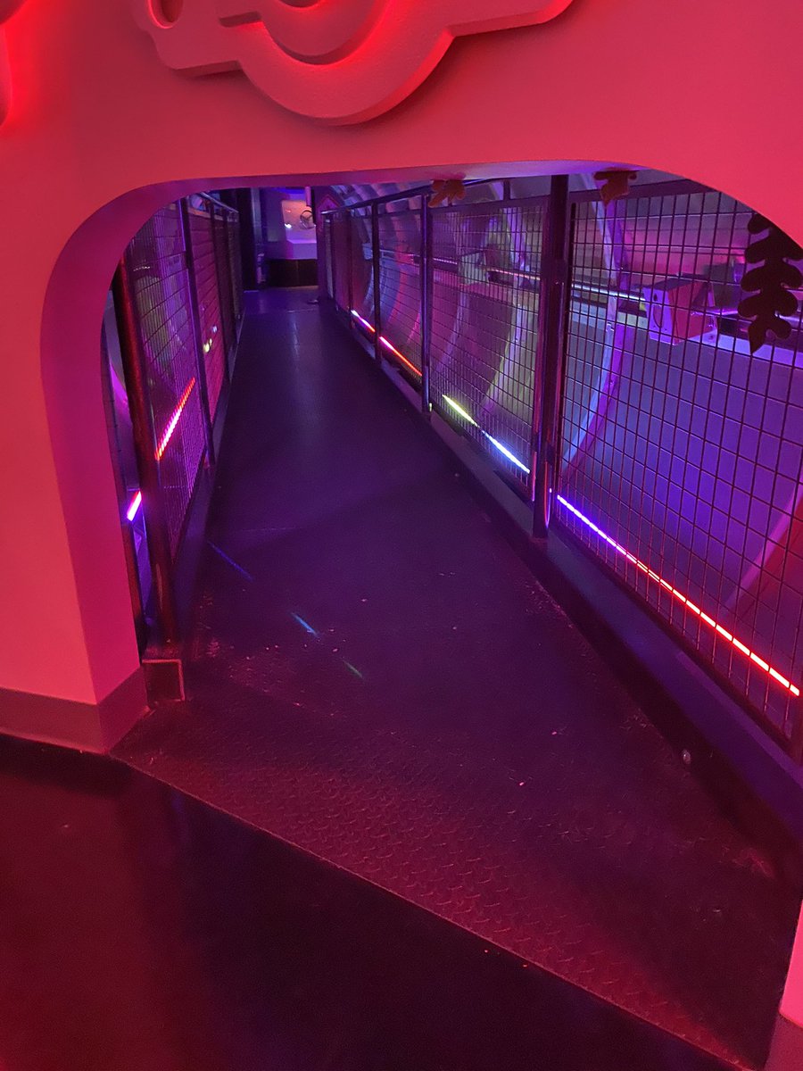 Next we have the heart of Omega Mart: the factory with slides (that, YES, you can ride!!) as the arteries. The area is filled to the brim with steep spiral staircases and interactive games and activities.