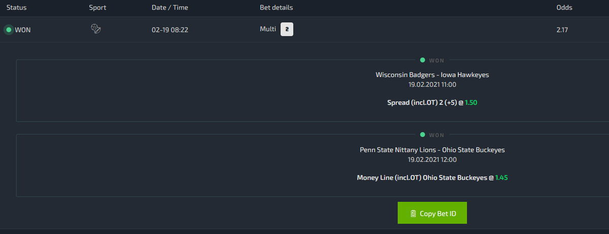 cryptotrader85's tweet photo. I won my small parlay bet I placed on the college basketball.
My parlay was placed at #AceDBets
=> https://t.co/H2UUZIkSpu
You can bet with #Bitcoin #Ethereum #Doge #AceD #SBX
@AceDCoin https://t.co/nIIrjZWLEK