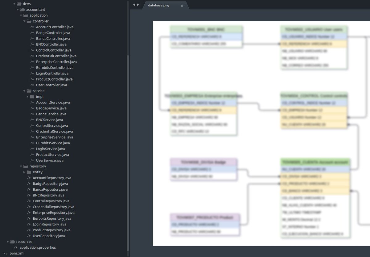 ISCMiguelVilla's tweet image. This is my new project, is to generate Spring Boot code. It can generate entities, repositories, services and controllers, from app.diagrams.net ER diagram, all in one maven project.
PS: I did not design the database
#worksmarternotharder #sourcecodegenerator #springboot