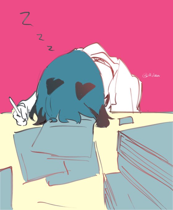 割と睡魔 いよかんのイラスト