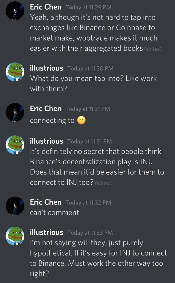 Well if you were in my INJ unofficial discord, you would have remembered some words from Eric Chen (INJ CEO) that were rather peculiar.