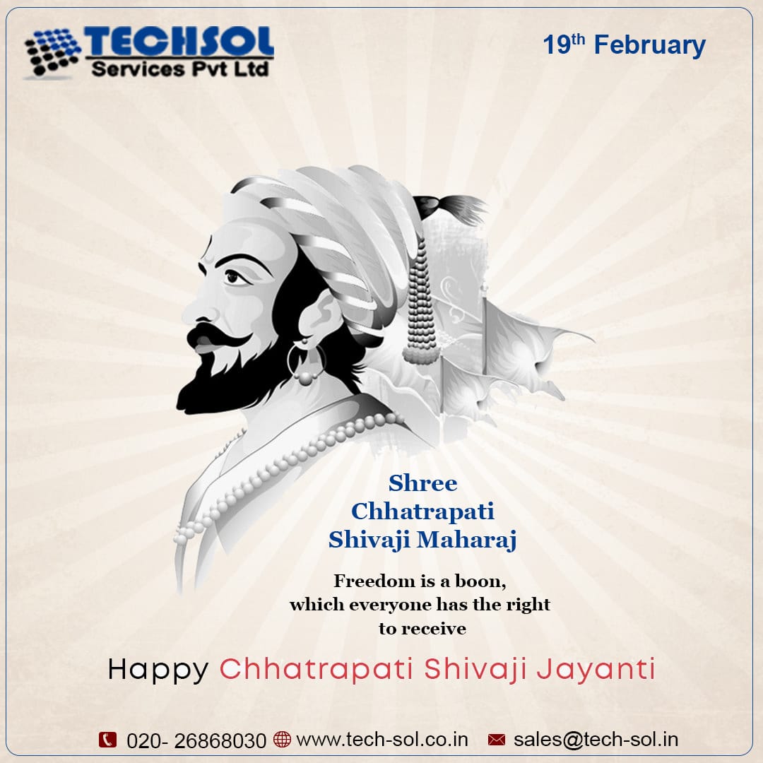 TechSolService1's tweet image. Celebrate Shivaji Jayanti By 
Promising Ourselves To Always 
Walk The Path Of Righteousness 
Like Shivaji Maharaj And 
Make Our Nation Proud.
HAPPY SHIVAJI JAYANTI...
tech-sol.co.in
#techsolservices #Shivajimaharaj #Chatrapati #Shivajimaharajhistory #19Feb #Shivjayanti