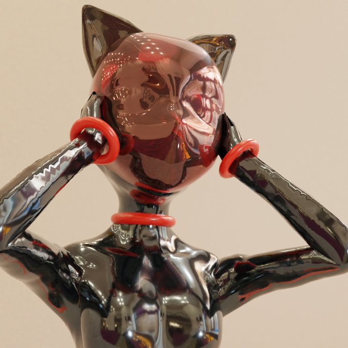 この猫マスクの材質は見る角度によって色がぐちゃぐちゃに配置されてるのに何故、こういう形ってわかるのだろうかと思いました。そして、それがわかる人間って、なんかすごいと思いました。 