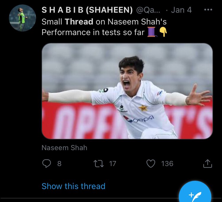 Up next was a short thread on the young Pakistani pacer Naseem Shah, brilliantly defending him, and telling Naseem’s critics to not he too harsh.