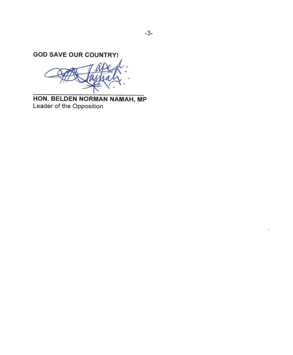 HonBNN's tweet photo. Leader of the Opposition Hon. Belden Namah, MP, has released a statement calling on the Prime Minister not start vaccine trials until a Covid-19 report is released. Read the statement below 👇 #PNGpol https://t.co/hb3hhk7Lo7