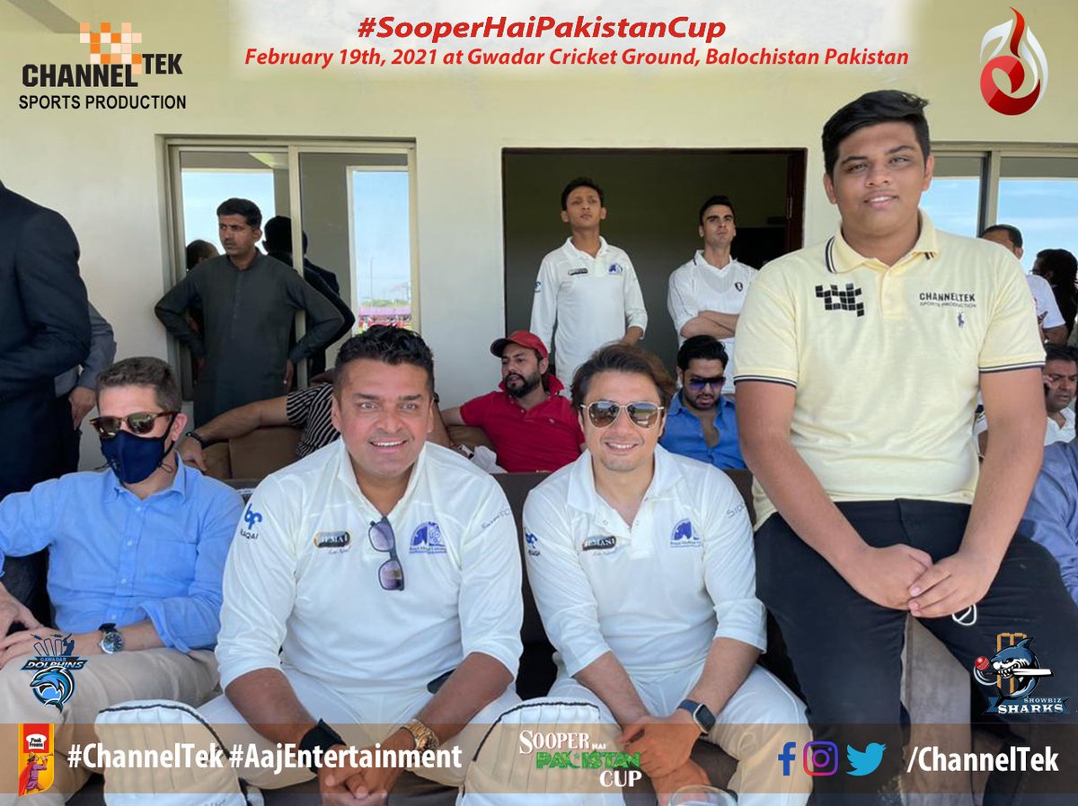 ChannelTek's tweet photo. @sjahanzebimam #JahanzebImam with celebrities at #FirstEverCricketMatch at #GwadarCricketStadium being shown on @aaj_entertain #AajEntertainment. @falamb3 @faysalquraishi @AliHZaidiPTI @zuberishahab @aijazz7 @AliZafarsays https://t.co/7HjLGfjfDr