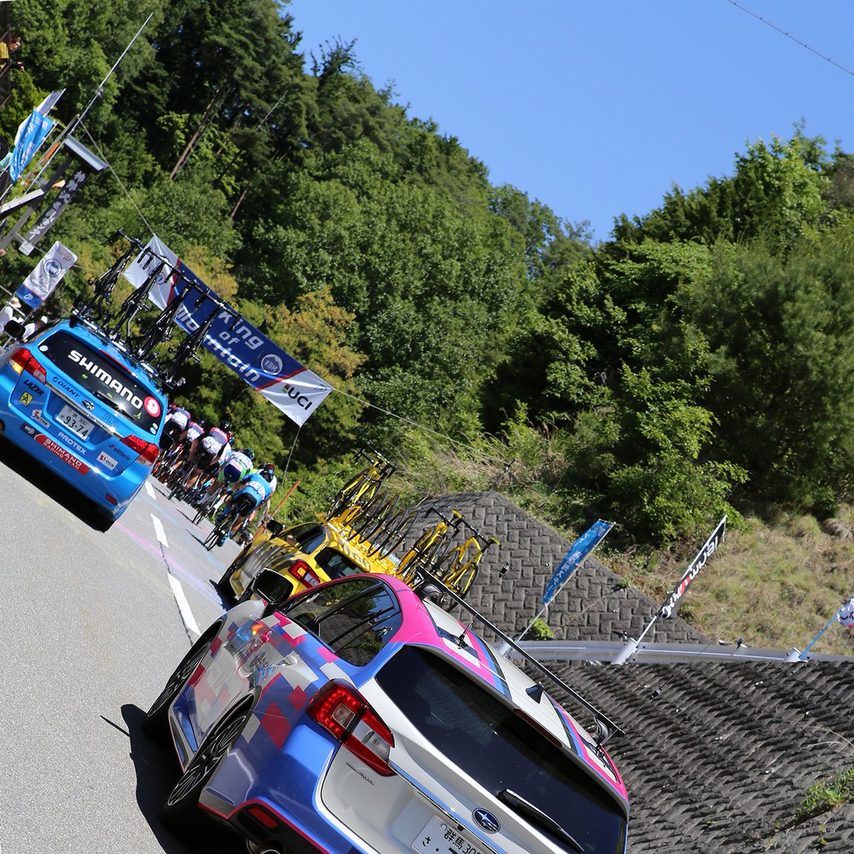 蘭丸きょーこ Tour Of Japan 南信州ステージ 国内 海外のチームが参加し １週間かけて日本各地のを走る自転車ロードレースで 南信州ステージはアップダウンの激しいコース 選手 オフィシャルカー サポートカーなどとにかくかっこいいんです 民生に