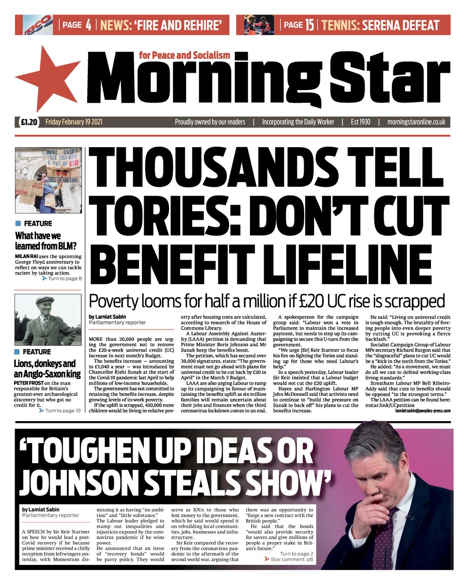 Morning Star front page bot tweet media
