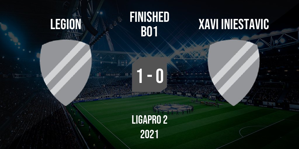 MatcherEsport's tweet photo. 🟢  Game Finished!
 
Legion x Xavi Iniestavic
LigaPro 2 2021
 
FIFA
 
Watch in: https://t.co/p2jNxmI4Fz https://t.co/LHxZKpK6di