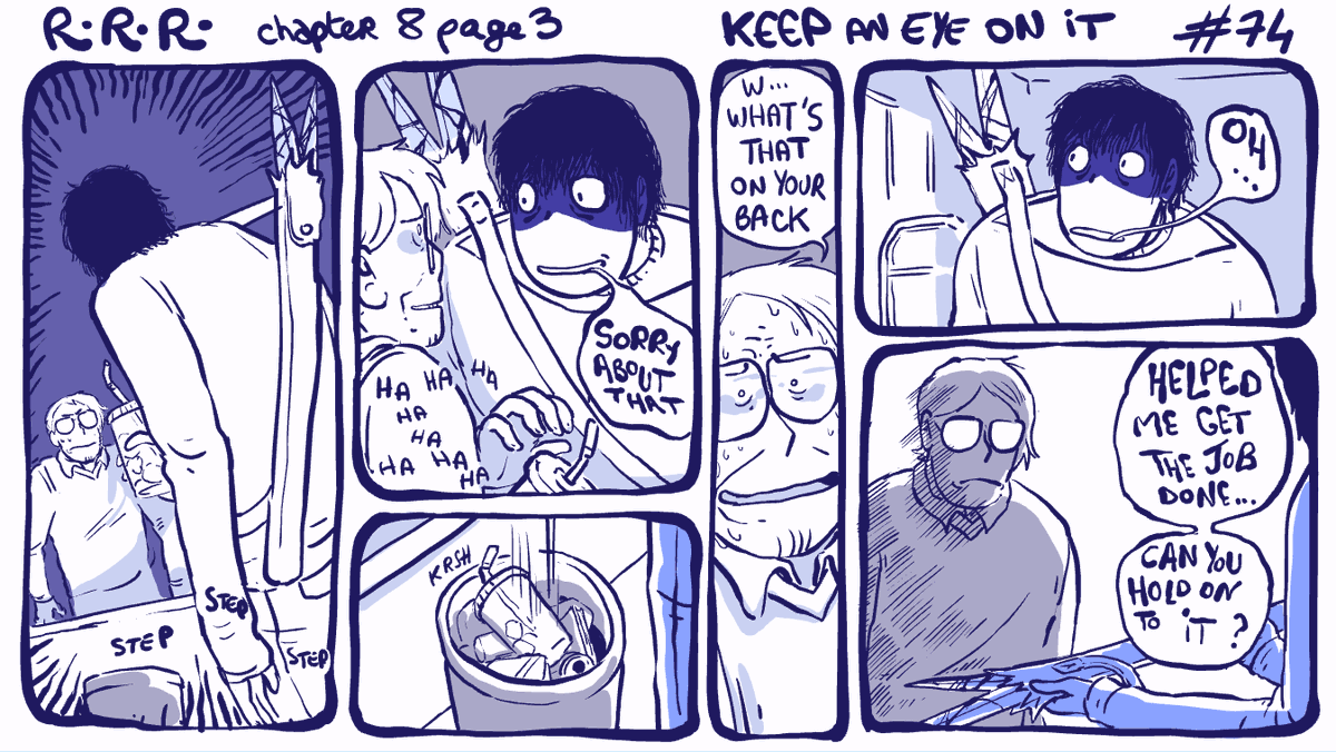#rodneyRrodney chapter 8 page 3 👁️✂️ strip 74 : Keep an eye on it. 