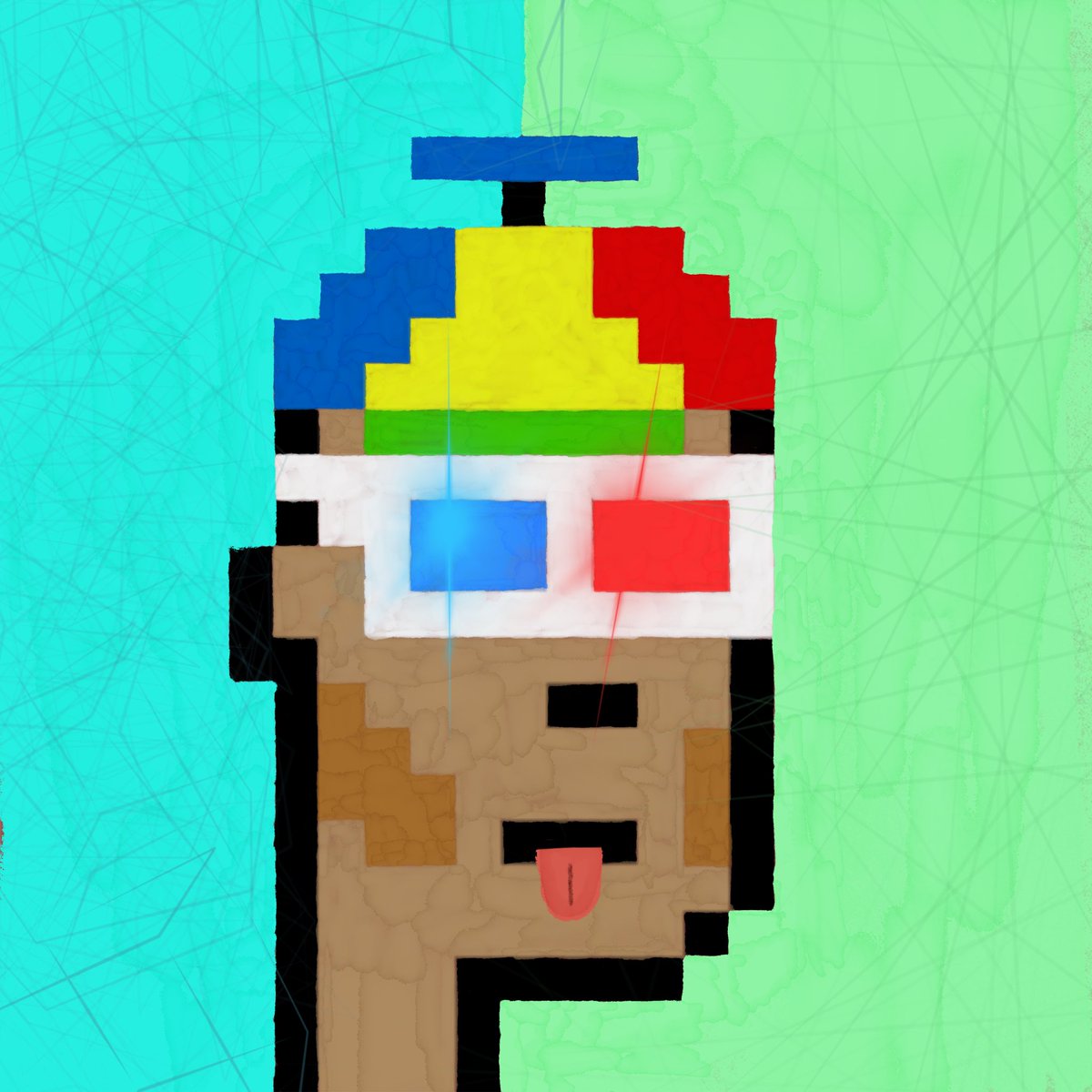 I just finished painting this beauty 🤩 I will offer this #NFT to someone on Twitter who wants it?? #cryptoart #cryptopunks