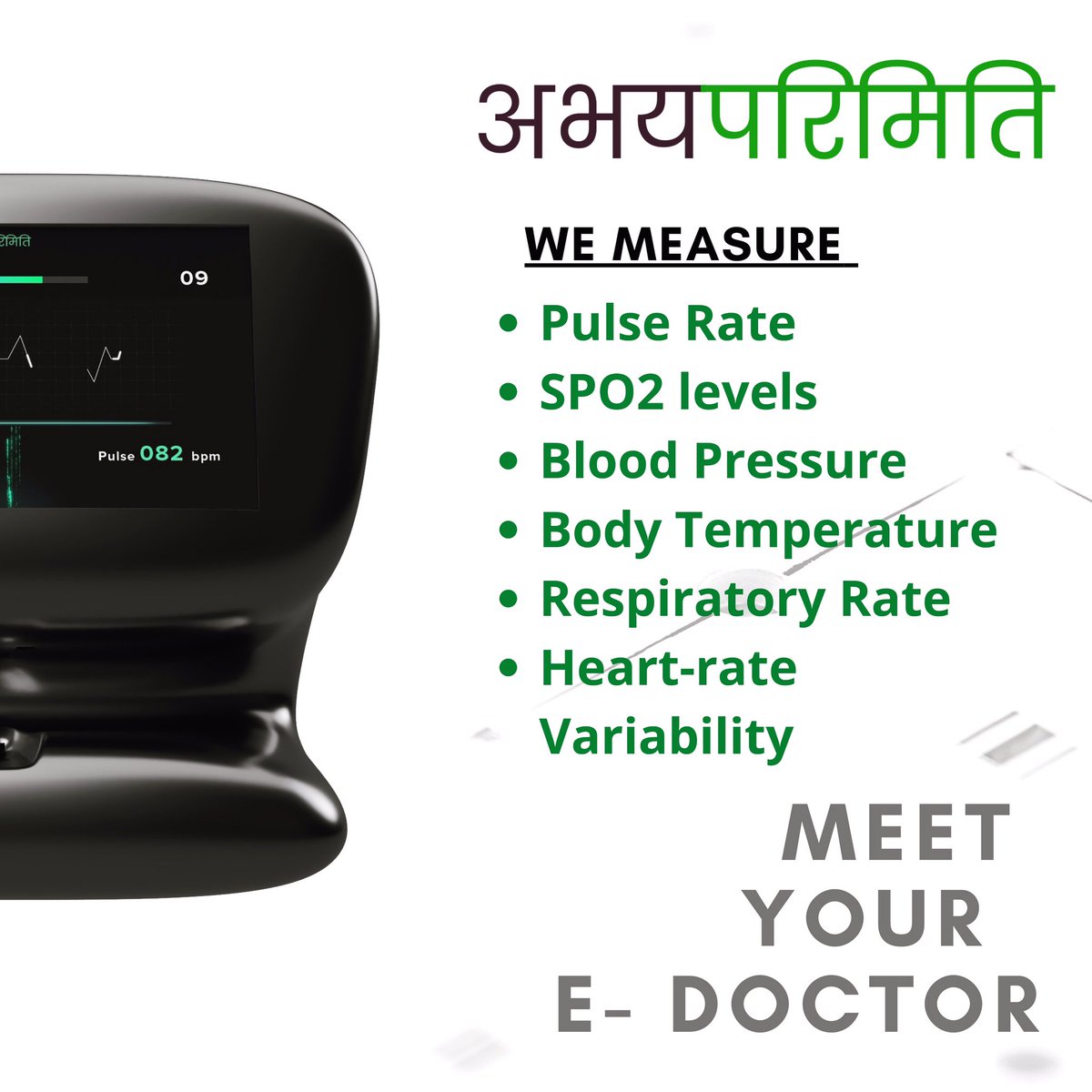 PerkantT's tweet photo. Meet your E-Doctor, one tap health solution all at your fingertips. 
Measures all universal parameters and alerts you for any infection instantly. 
Safeguard you and your premises with us. 
.
@MoHFW_INDIA @MohiniHH https://t.co/TqIOv8YAYd