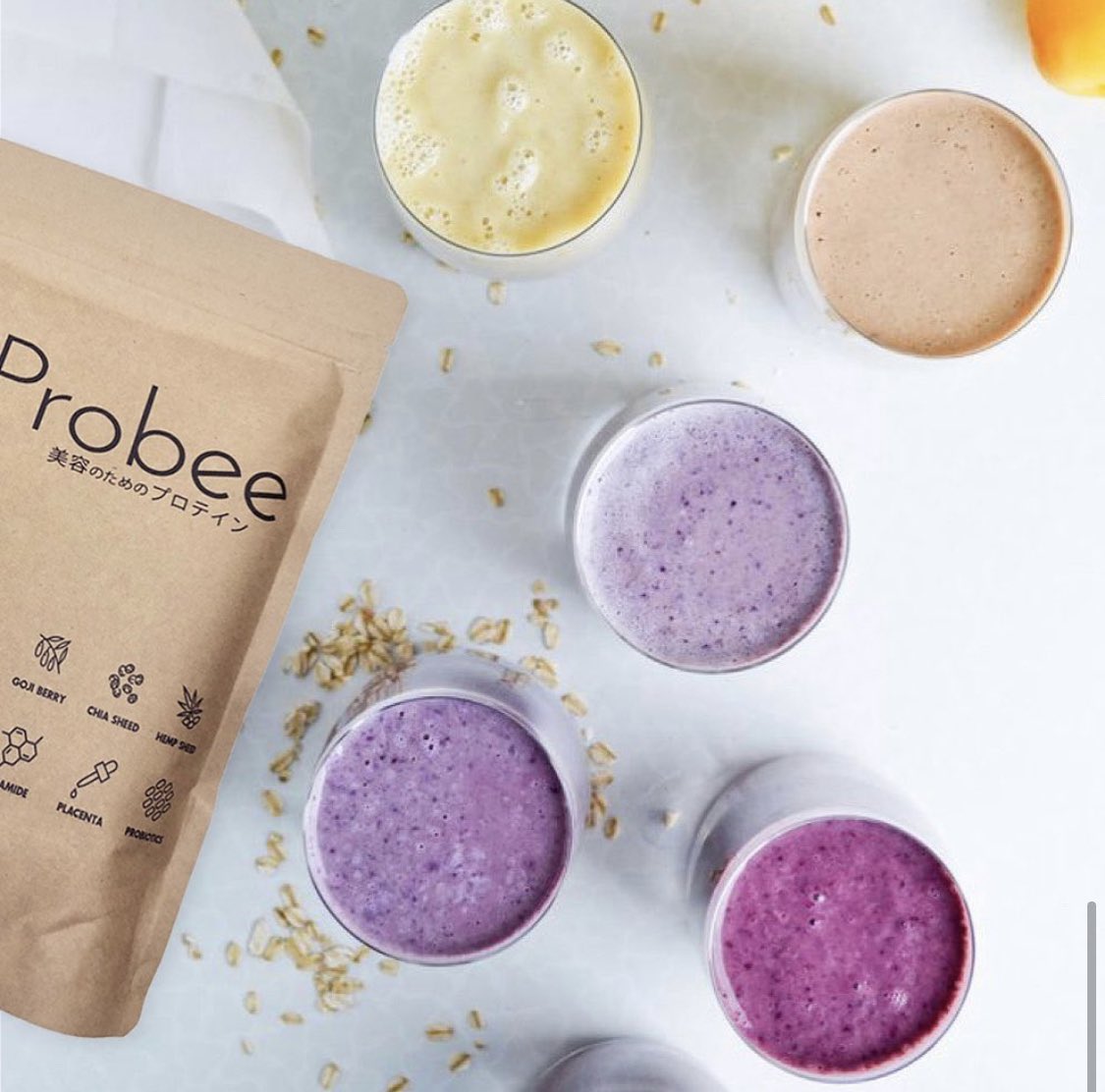 probee_jp's tweet photo. 美味しく飲んで、なりたい自分へ

主原料のソイプロテインは消化吸収速度がゆっくりの為、満腹感が持続しやすいです✨

又、大豆に含まれるイソフラボンの効果で皮膚や骨の強化、血流改善が期待できます🌱
満腹感が持続する為ダイエットや健康維持したい方にもお勧めです🌿

https://t.co/U0DgzsUCXX https://t.co/PF10UB87G2
