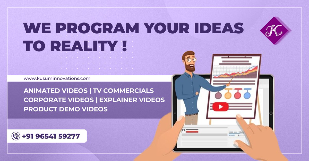 KusumInnovations (@kusuminnovation) on Twitter photo Programming ideas to reality with #Video Production services. Kusum Innovations provide best #animation videos and live shoots. Call us on 9654159277 or email us on business@kusuminnovations.com
#kusuminnovations #startup #india #FridayMotivation #animatedvideos #advertising Programming ideas to reality with #Video Production services. Kusum Innovations provide best #animation videos and live shoots. Call us on 9654159277 or email us on business@kusuminnovations.com
#kusuminnovations #startup #india #FridayMotivation #animatedvideos #advertising