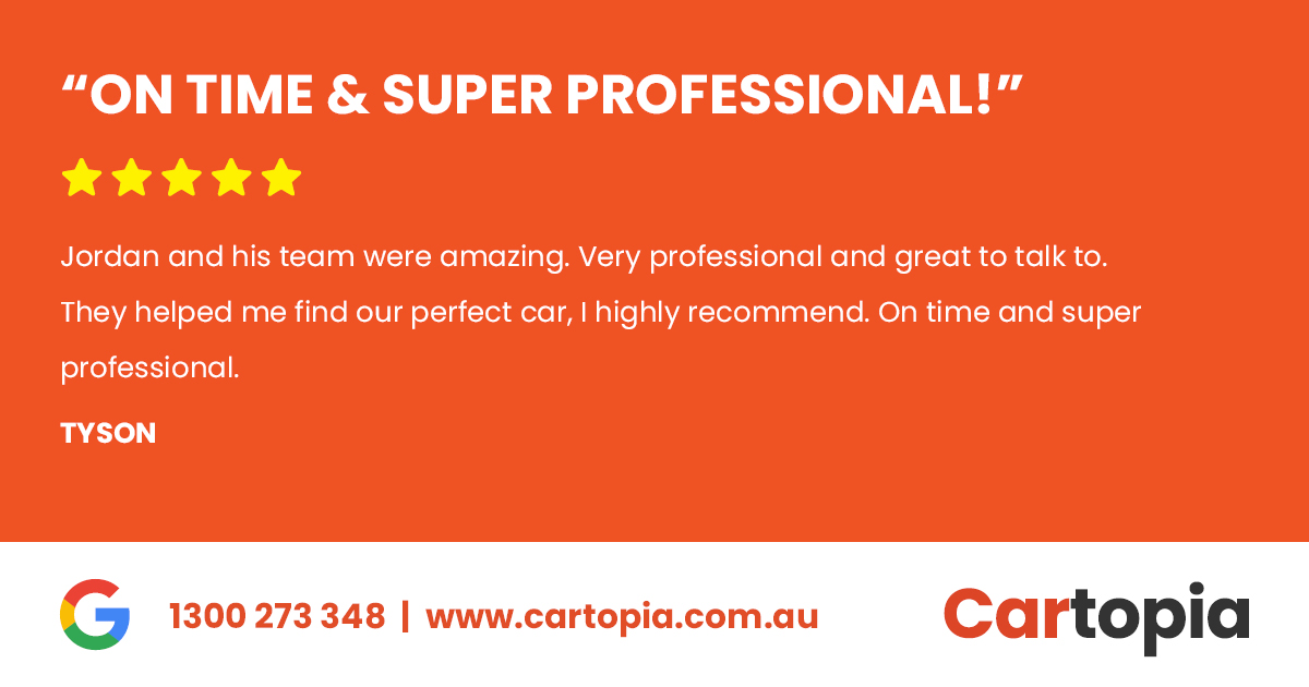 ✅ "ON TIME &amp; SUPER PROFESSIONAL" ✅
.
.
A  ⭐⭐⭐⭐⭐ review from one of our customers! Thank you for the kind review Tyson!
.
.
Be sure to visit our new site cartopia.com.au today or get in contact with one of our friendly team members!