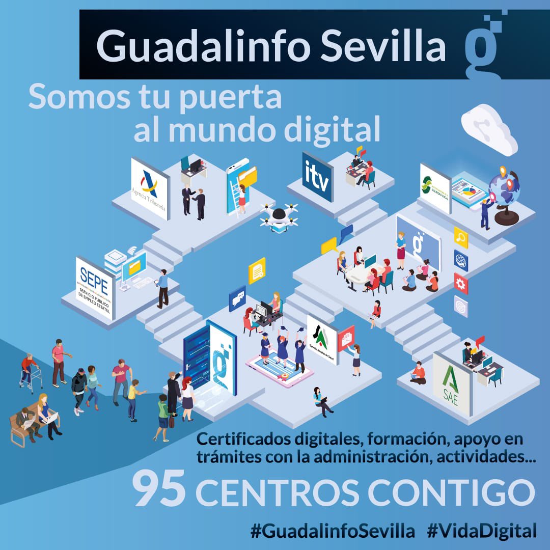 Seguimos trabajando para ti, siempre. Pásate por tu centro de <a href="/RedGuadalinfo/">Vuela Guadalinfo</a>, porque queremos ayudarte. <a href="/AytoMairenalcor/">Ayuntamiento de Mairena del Alcor</a> #VidaDigital #GuadalinfoSevilla