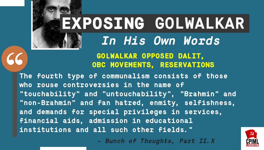 Golwalkar in his own words - from Bunch of Thoughts, the RSS manifesto.  @MinOfCultureGoI these are the ideas you're celebrating.  @AmbLindnerIndia these are what you bowed to in Nagpur. These are the views which underpin Modi Govt policy.