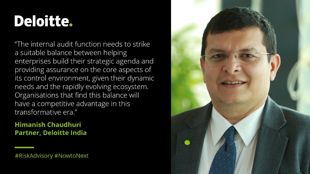 DeloitteIndia's tweet photo. Himanish Chaudhuri, Partner, #DeloitteIndia was part of a panel that discussed '#InternalAudit as a strategic lever’ today at #IIA India’s Women’s Forum National Conference. Click to know about Internal Audit 3.0:  https://t.co/wcIgx14GaS #RiskAdvisory #NowtoNext #DeloitteatIIA https://t.co/sKv7jdxKUH