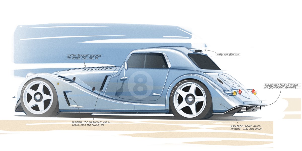 Announced yesterday, the Morgan Plus 8 GTR is a Morgan special project for 2021. Here's an additional view of the race-inspired model. Discover more at morgan-motor.com/2021/02/plus-8… #Plus8GTR