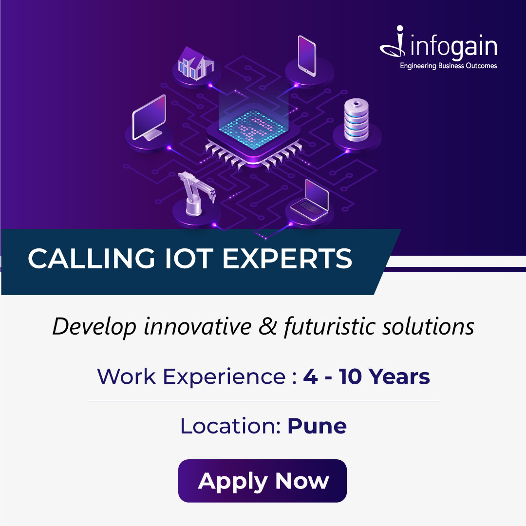 JoinInfogain's tweet image. Seeking #IoT experts! According to Gartner, 47% of organizations will increase investment in IoT.  Join our teams &amp;amp; create #futuristicsolutions with #AzureIoTSuite to resolve  business problems. 

Apply Now: bit.ly/3plaIRp

#joininfogain #hiringnow #digitaltransformation