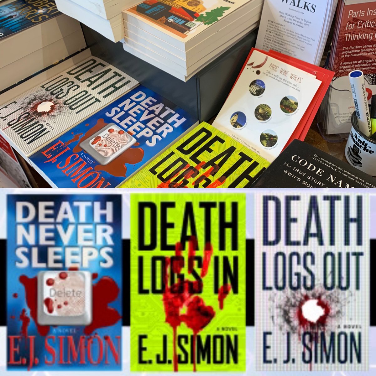 JimEJSimon's tweet photo. An underworld figure duplicates himself on a computer - just before he is murdered. How would you like to be the killer?
On sale at most bookstores!
DeathNeverSleeps #DeathLogsIn #DeathLogsOut #DeathintheCloud #Thrillers #ArtificialIntelligence #QuailRidgeBookstore #bookblogger https://t.co/CXjJO2RYzK