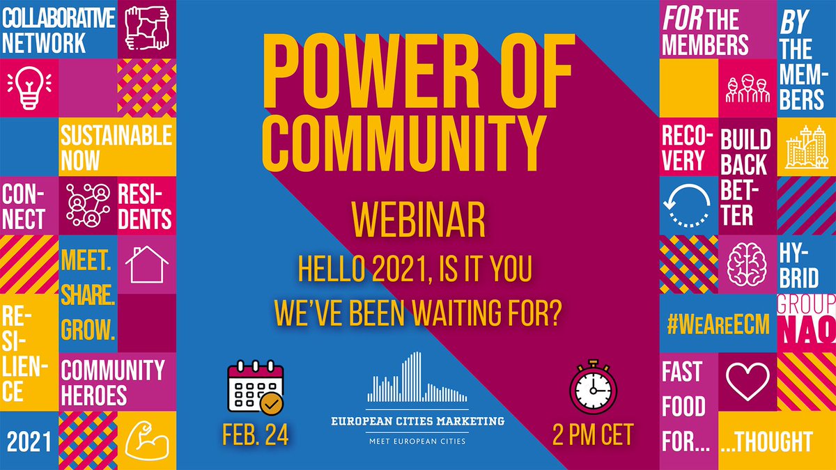 City Destinations Alliance (@citydna_eu) on Twitter photo 💻ECM Members, don't miss our webinar "Hello2021-is it you we've been waiting for?" Feb 24 @ 2PM CET
With Justin Reid <a href="/TripAdvisor/">Tripadvisor</a>, Olivier Henry-Biabaud <a href="/TRAVELSAT_Index/">MMGY TCI Research</a> & <a href="/rasbech/">Rasmus Bech Hansen</a> <a href="/Airfinity/">Airfinity</a>
In collaboration with <a href="/group_nao/">GroupNAO</a>
Register: buff.ly/2M68bgr
#ECMPowerOfCommunity 💻ECM Members, don't miss our webinar "Hello2021-is it you we've been waiting for?" Feb 24 @ 2PM CET
With Justin Reid <a href="/TripAdvisor/">Tripadvisor</a>, Olivier Henry-Biabaud <a href="/TRAVELSAT_Index/">MMGY TCI Research</a> & <a href="/rasbech/">Rasmus Bech Hansen</a> <a href="/Airfinity/">Airfinity</a>
In collaboration with <a href="/group_nao/">GroupNAO</a>
Register: buff.ly/2M68bgr
#ECMPowerOfCommunity