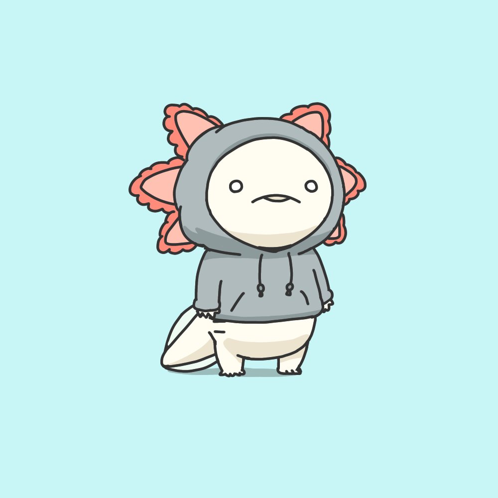 パーカーを着たウーパールーパー 人生はウーパールーパーのイラスト パーカーを着たウーパールーパー 人生はウーパールーパーのイラスト
