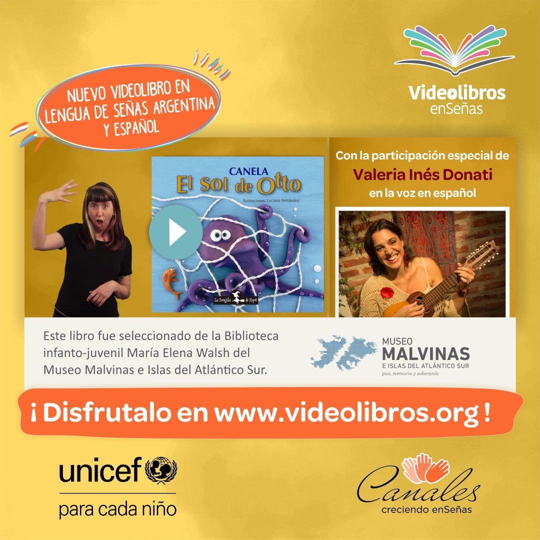 UNICEFargentina's tweet photo. Para disfrutar lo que queda del verano, compartimos “El☀️de Otto”, un libro sobre nuevas aventuras en el agua, escrito por Canela e ilustrado por Luciana Fernández.
Este Videolibro fue leído por Lucía Fauve en Lengua de Señas 🇦🇷 y por Valeria Donati en español. https://t.co/4RWqNE8WGd