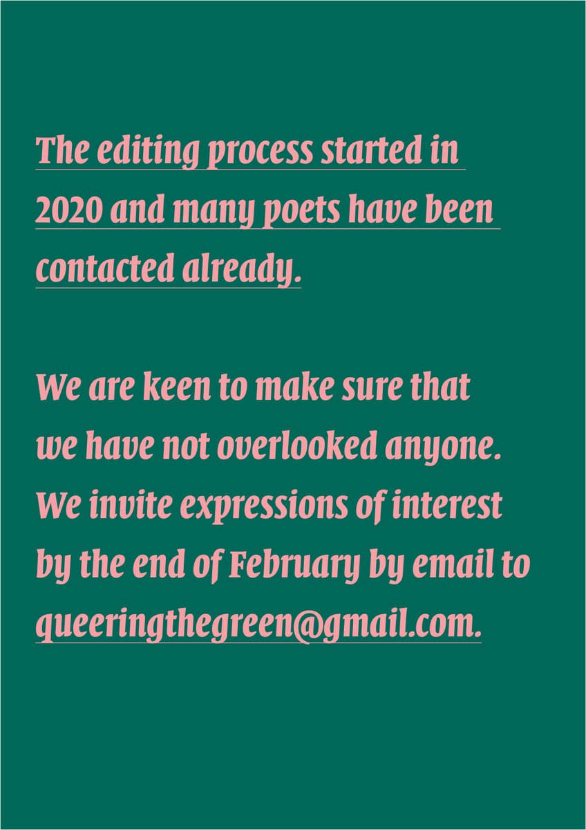 An Announcement 🌈 Queering the Green: Post-2000 Queer Irish Poetry, edited by Paul Maddern.