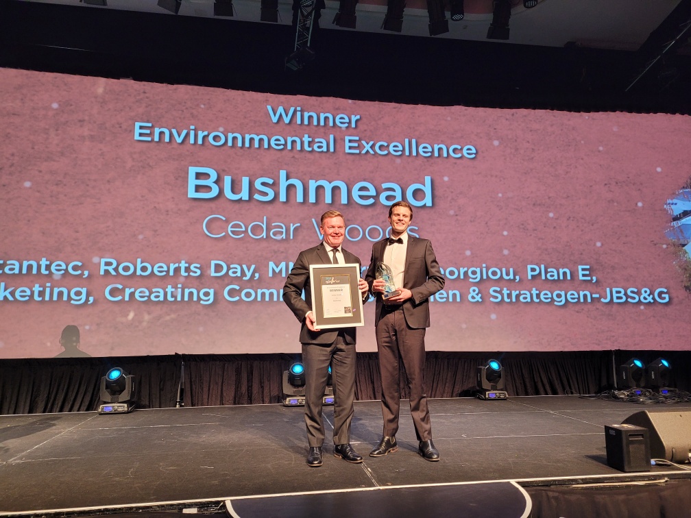 Congratulations to Cedar Woods on winning the 2020 Environmental Excellence award for Bushmead.
Our thanks go to category sponsor Strategen JBS&amp;G, Awards for Excellence Platinum Sponsor Western Australian Planning Commission and Gold Sponsors Lavan and Stantec.