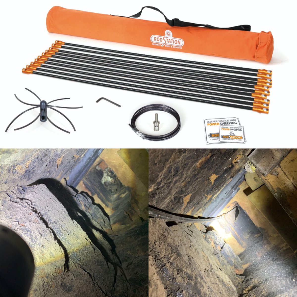 RodStation's tweet photo. Rodstation HQ: 
Here are some great before &amp; after photos of the Flexible Liner Powersweeping Kit PSK01SB our bestselling Kit. Contact sales@rodstation.co.uk 

https://t.co/HJ7HodJCIk

@RodStation @GomcsInfo @MCSGuild @hetas_uk @APICSweeps @NACS_UK @BeyondtheStove @SweepSafeUK https://t.co/Qiis3oB0cx