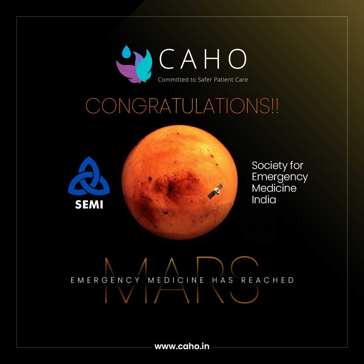 @CAHOindia congratulates Society for Emergency Medicine India (SEMI) for successfully taking the honour of our emergency medicine physicians and staff literally beyond the far ends of the world...A MARK ON MARS !!

Details: cnet.com/news/nasas-per…