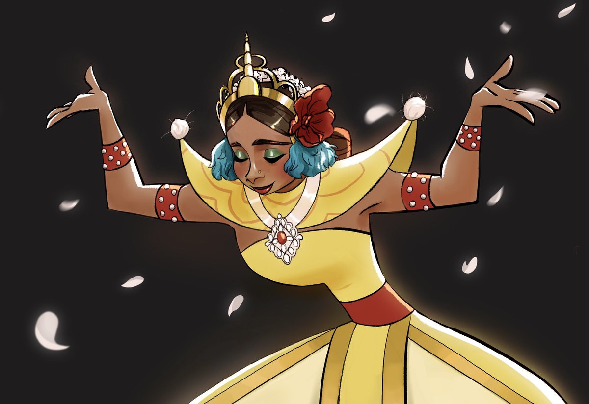 crobinson_art's tweet image. After a lot of sketching, here is my Thai dancer for this month’s #cdchallenge ! #artistsontwitter #characterdesign #illustration #digitalart