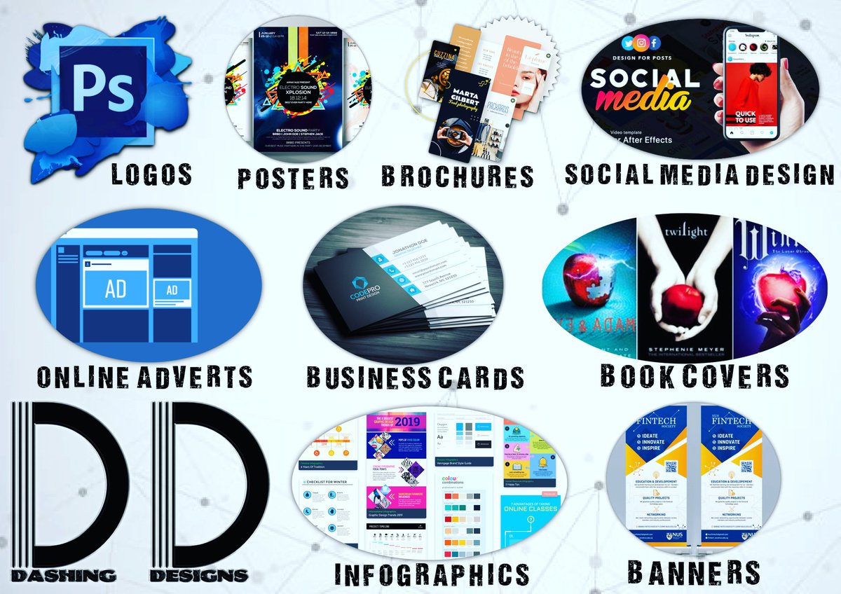 Dashing Designs offers many different styles/designs on GRAPHIC DESIGN, from infographics to social media adverts. We have you COVERED!

get in touch today and book your design slot. 

Check out our reviews for peace of mind

Enjoy your weekend ☺️

DD
🦓