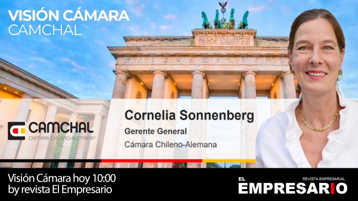 AHKChile's tweet photo. En estos momentos @CS_CAMCHAL, Gerente General de CAMCHAL, en el programa #VisiónCámara de #ElEmpresario conversando sobre la trayectoria de #CAMCHAL en Chile y su impacto en la economía y sector empresarial del país. Acompáñanos ⬇️ https://t.co/ZSEF3xGKWT https://t.co/KFvr0bPrgG