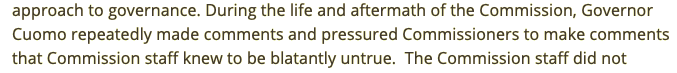 In light of Gov. Cuomo's threatening phone call to  @rontkim, here's what I wrote about my experience as Moreland Commission Investigate Public Corruption special counsel (2013-2014).Obfuscation, bullying, fear of retaliation - this is who he is, this is how he governs. (Thread)