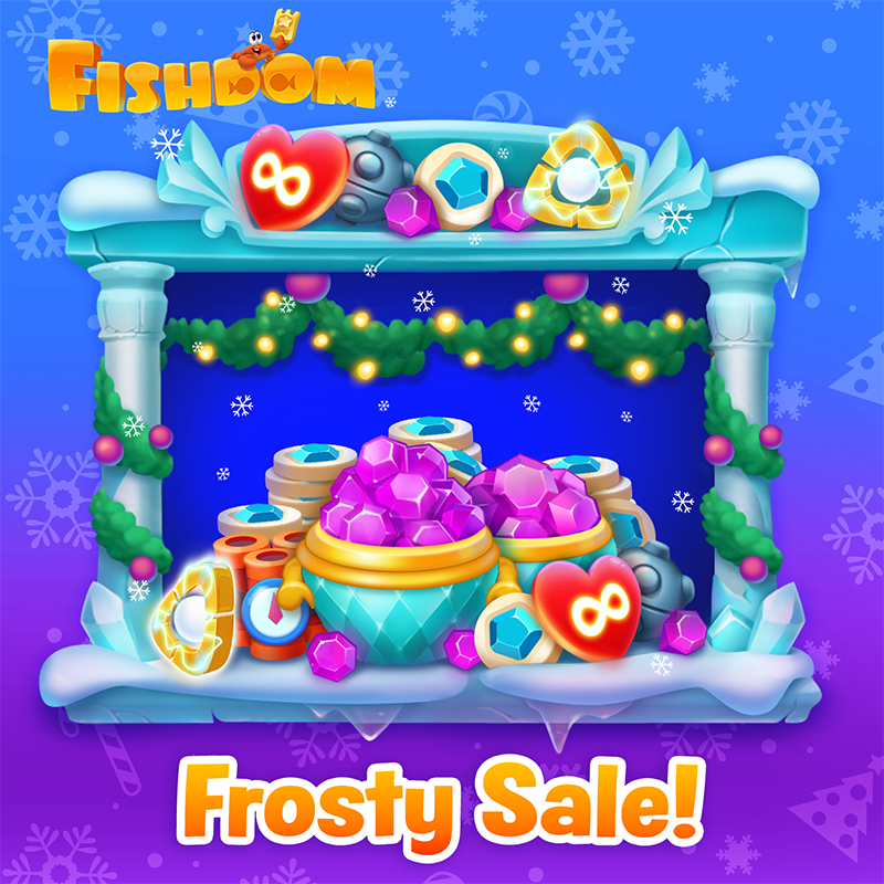 FishdomOfficial's tweet photo. Need some help in the ice palace? ❄️ Our frosty packs full of goodies will surely be of use! Check them now! 🤩 https://t.co/NrF1tmXNeI